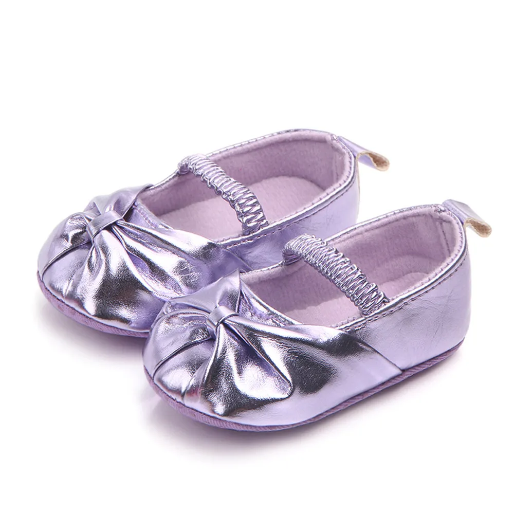 Обувь для маленьких девочек обувь новорожденных детской кроватки блестящие