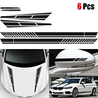 Виниловая наклейка в полоску 6x, графическая наклейка для бокового кузова автомобиля, крышки капота, зеркала заднего вида для Mercedes, Honda, аксессуары для украшения автомобиля