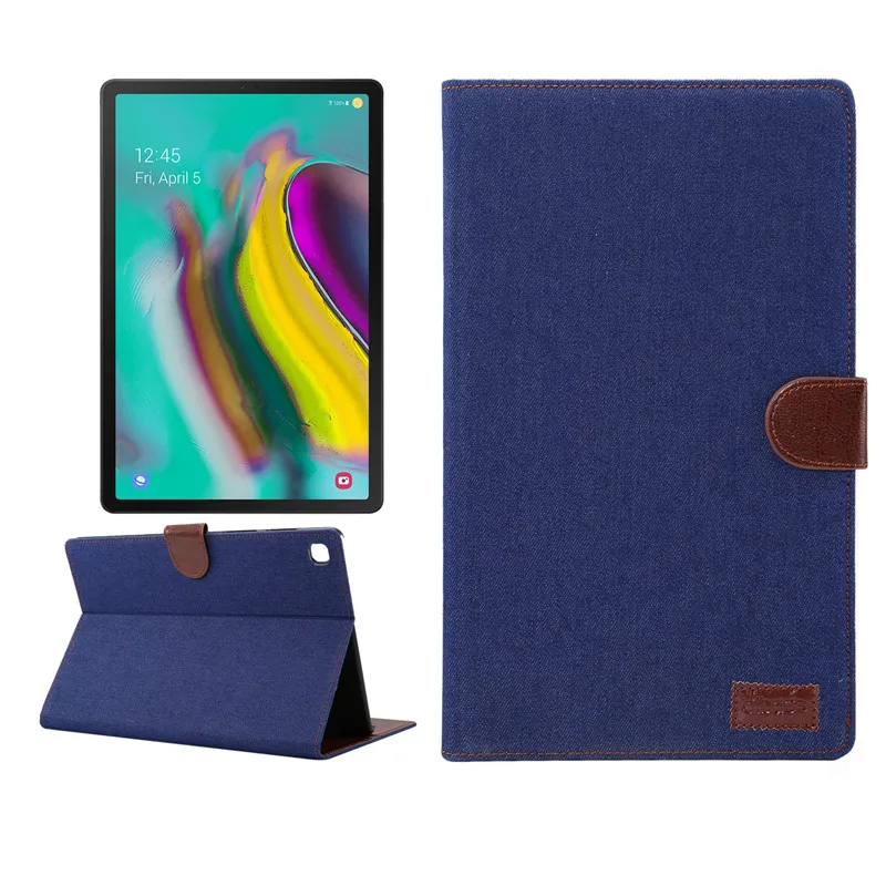 

Джинсовый кожаный чехол со слотом для бумажника для Samsung Galaxy Tab A7 10,4 2020 T500/T505 Smart Cover