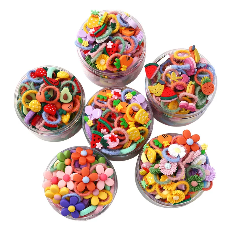 20 Uds beb&eacute; corbata de pelo Ni&ntilde;a de dibujos animados diademas infantiles el&aacute;stico colorido bandas de pelo de Nylon Scrunchie cabello accesorios para el cabello, cuerda-3