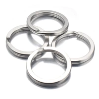 20pcslot stainless steel make keychain car keyring flat key holder split rings key accessories for diy jewelry making wholesale