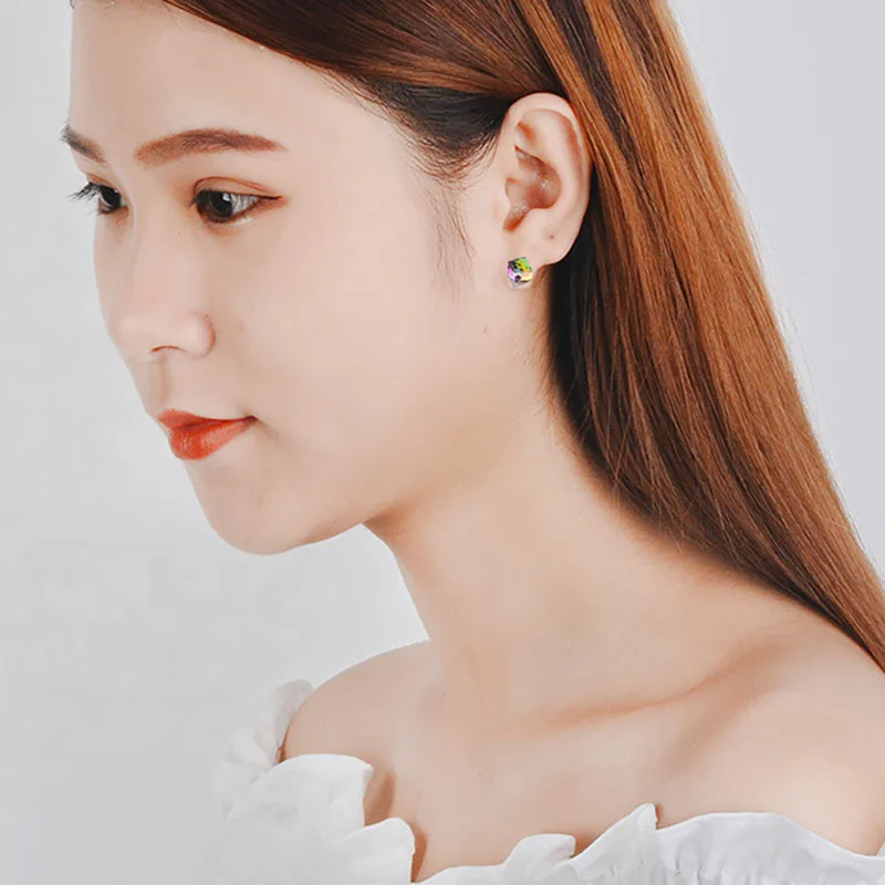 MEETSOFT серьги гвоздики из стерлингового серебра 925 пробы предотвращающие аллергию