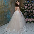 Платье с цветочным узором для девочек; Детские платья для первого причастия на свадьбу; одежда для выпускного вечера; детское элегантное бальное платье; пышный костюм