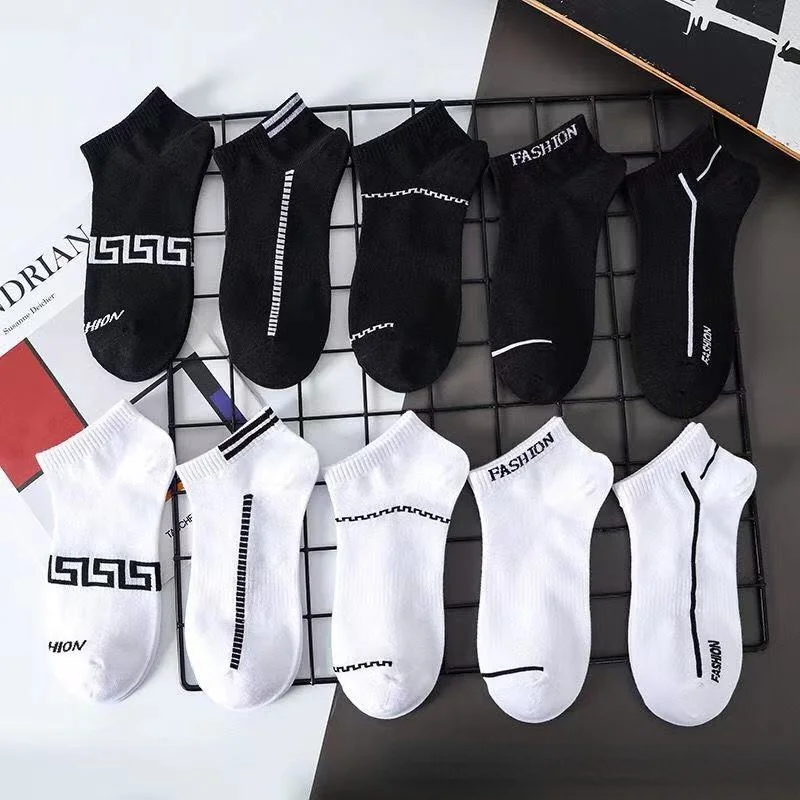 

Men Socks 5 Pairs Cotton Socks White Funny Socks Stripe Sports Running Socks Women's Large Hosiery Black Men A Lot Of Socks