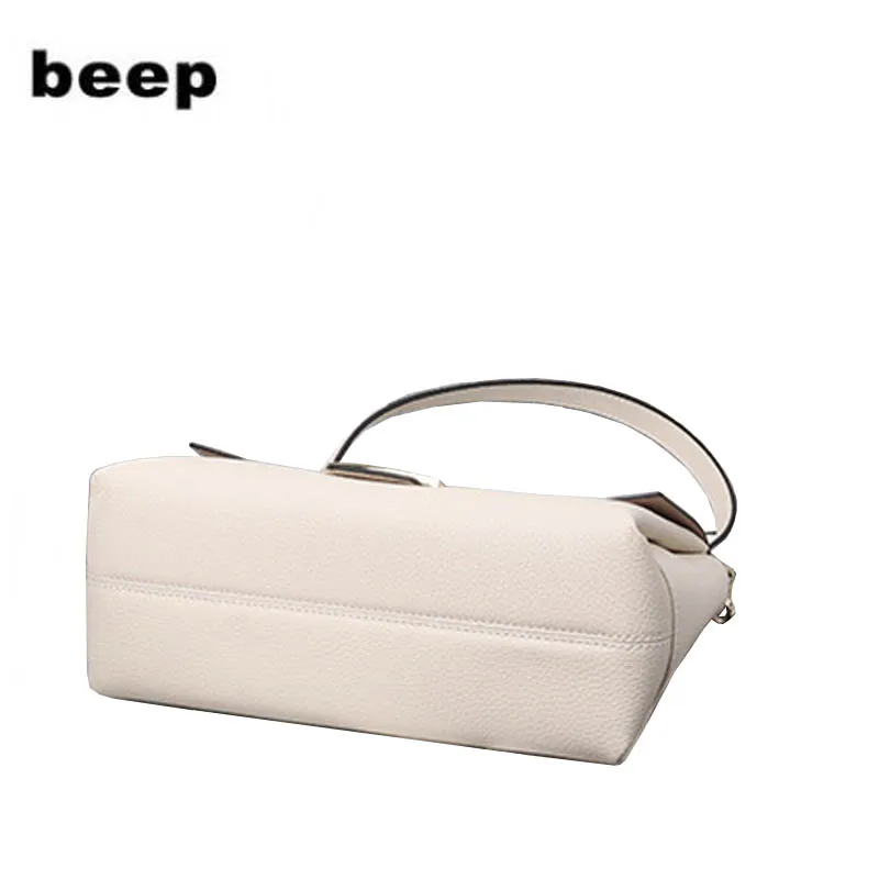 Beep women leather bag  2020 new shoulder messenger bag Simple ladies soft leather French underarm bag Small square bag