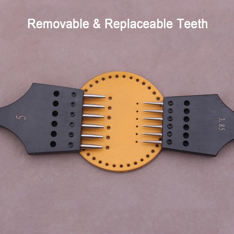 

Leather Punch Tool Sharp Head Replaceable Pricking Iron Removable Round Hole Punch Leather Craft Chisel 4 Size Available