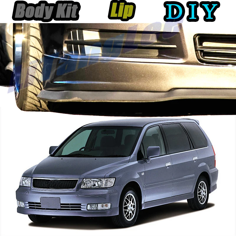 Car Bumper Lip Front Spoiler Skirt Deflector For Mitsubishi Chariot Grandis / Nimbus / Space Wagon / Savrin Body Kit Hella Flush