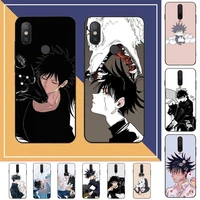 toplbpcs anime jujutsu kaisen fushiguro megumi phone case for redmi note 8 7 9 4 6 pro max t x 5a 3 10 lite pro