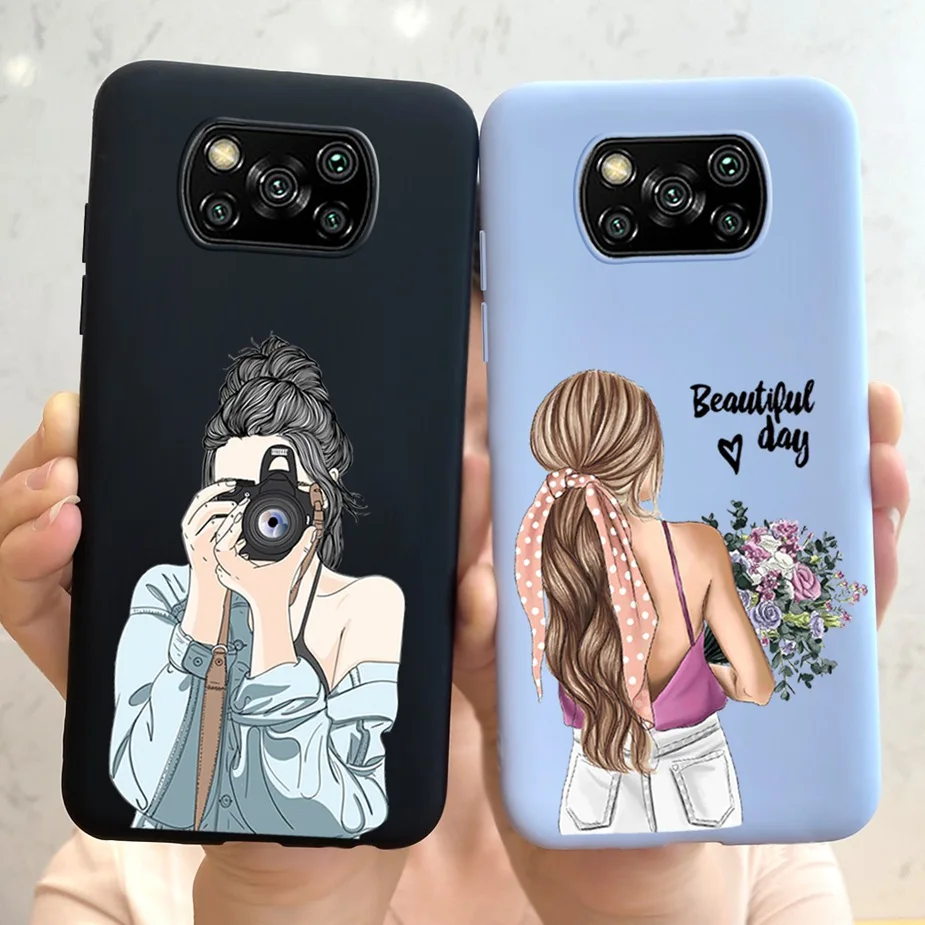 Чехол для Xiaomi Poco X3 NFC мягкие силиконовые чехлы с изображением бабочек в виде