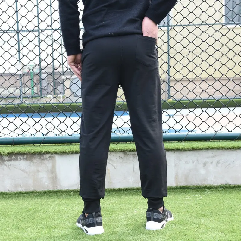 

high quality spring men sports pants sweatshirt Chinese style letter large size 7XL 8XL Breathable loose elasticity pants black