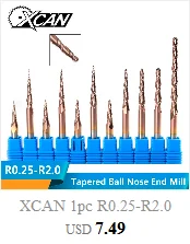XCAN 1 шт. 1-12 мм нано синее покрытие 2 Флейта плоский концевой фреза 50 градусов Карбид Концевая фреза ЧПУ фреза