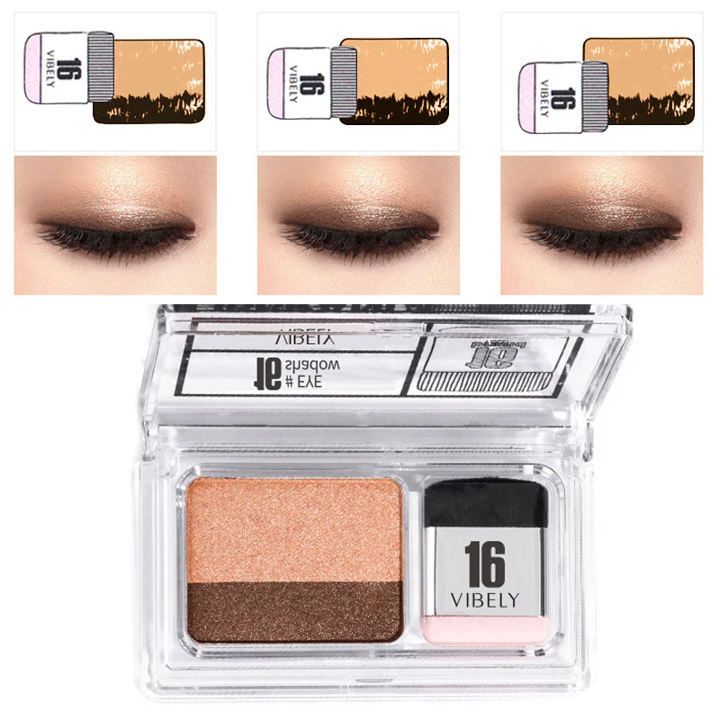 Палитра ленивых теней для век 2 цвета матовая Женская блестящая Косметика