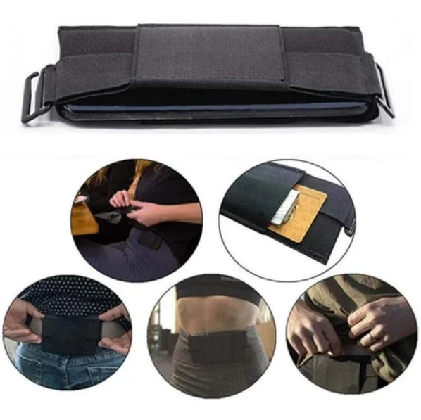 Ультратонкая сумка поясной чехол для хранения ID карт невидимая Carteira