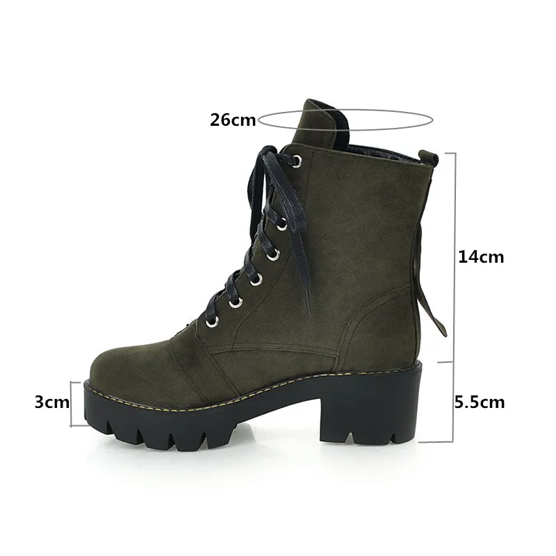 Женские ботинки на шнуровке YMECHIC готические из нубука и замши черные зеленые