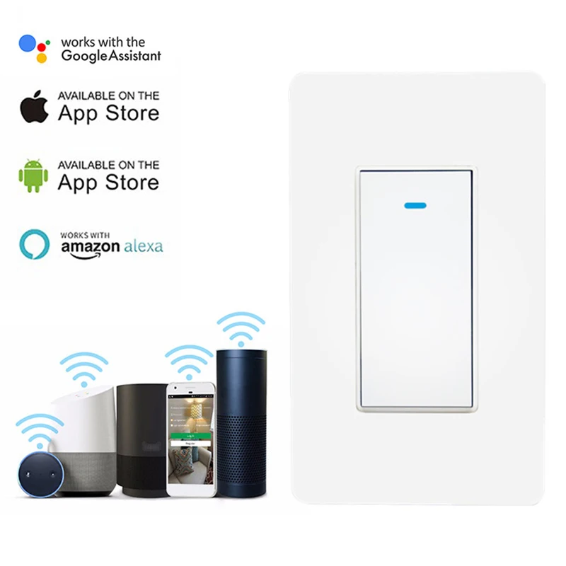 120 механический кнопочный переключатель Wi-Fi Tuya Smart Life APP Remote Hands-free Голосовое