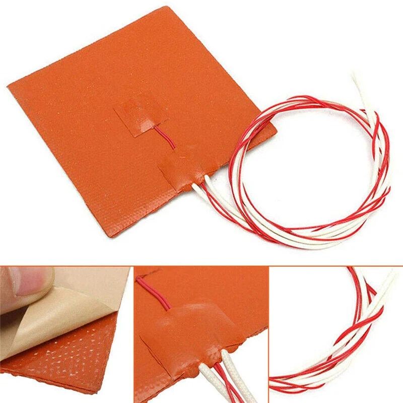 12V 80x100mm DC 20W гибкий водонепроницаемый для 3d принтера силиконовый Подогрев кровати