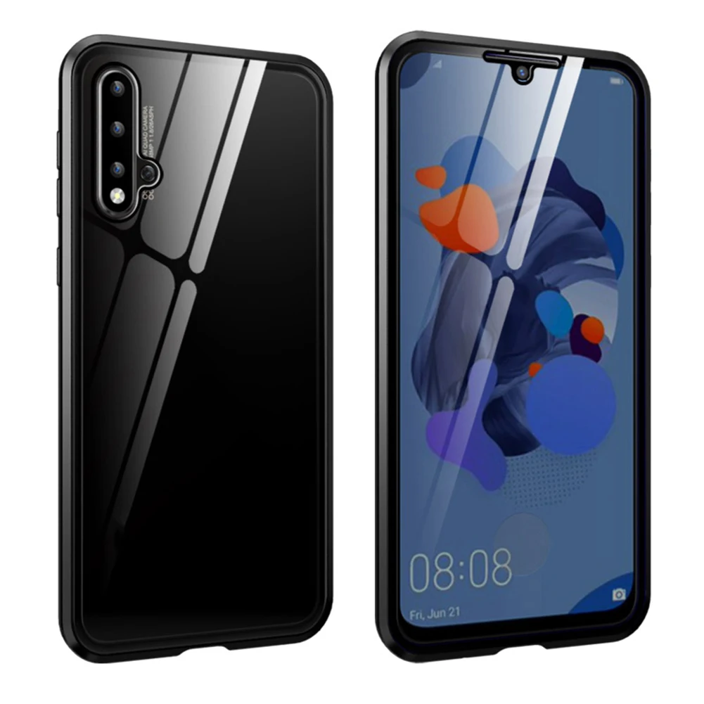 Магнитный металлический защитный чехол для телефона стеклянный Huawei Mate 20 Pro 10 |
