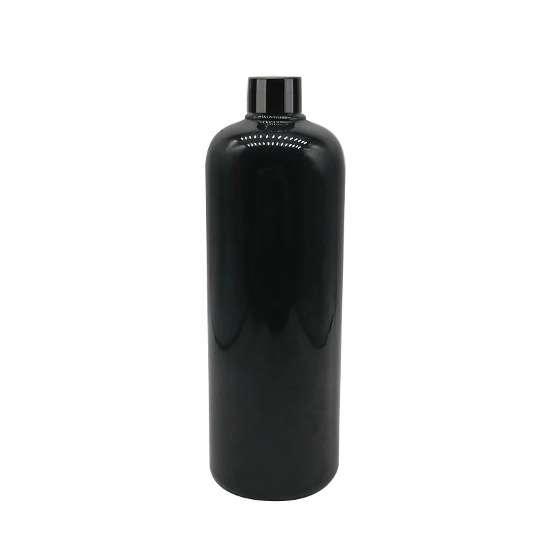 15pcs white black clear brown blue empty plastic shampoo bottle with plastic screw cap, 17 oz PET essential oil bottle