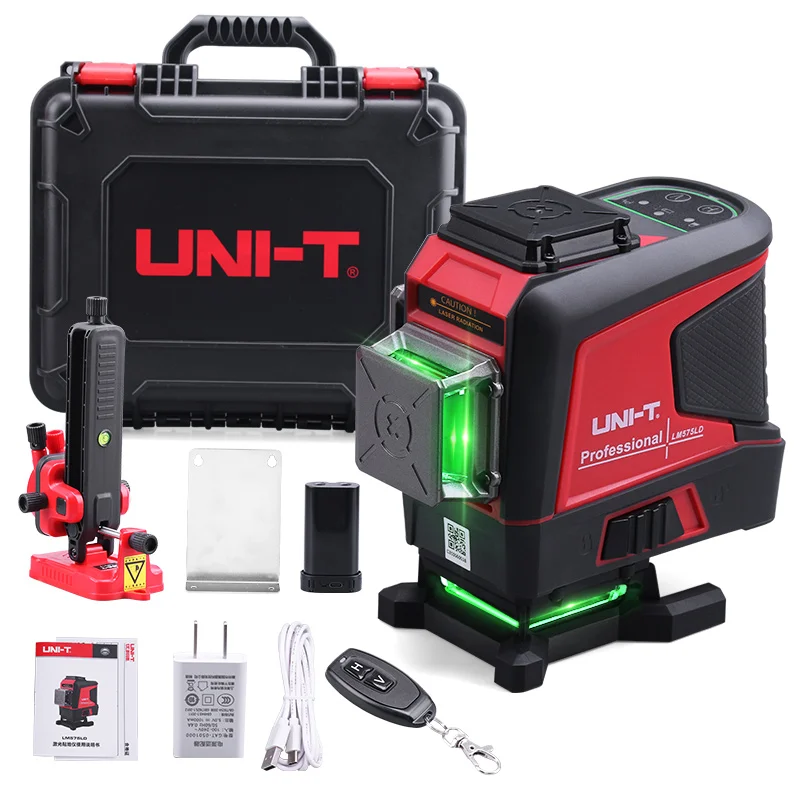 UNI-T LM575LD лазерный уровень с лазером зеленого цвета 3D линия 12 Боковой габаритный