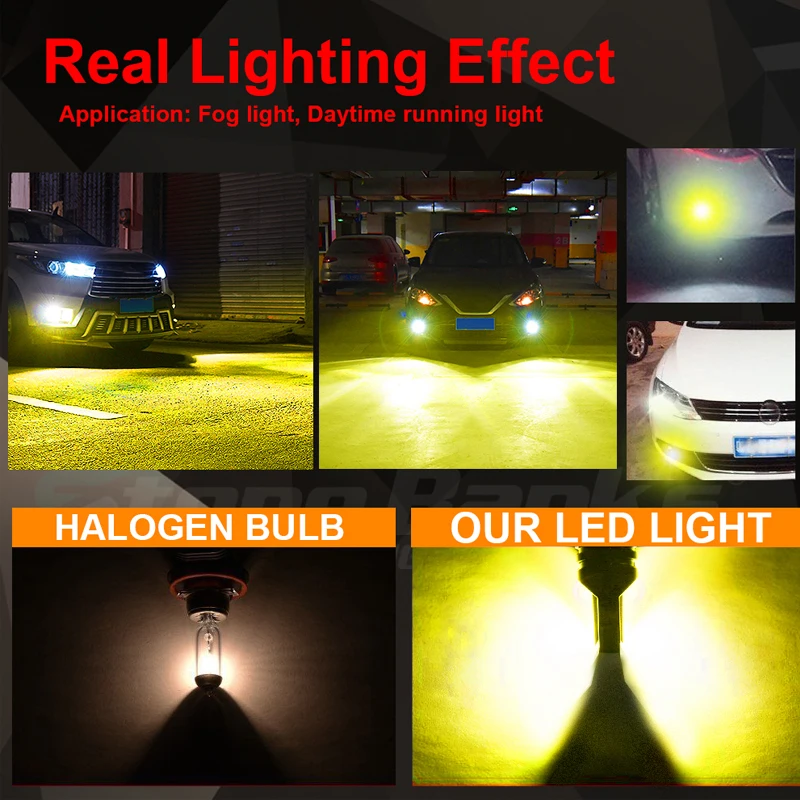 2 шт. H7 светодиодный лампы H1 H3 H11 HB3 HB4 9005 9006 12 3030SMD 1500LM супер яркий Автомобильный