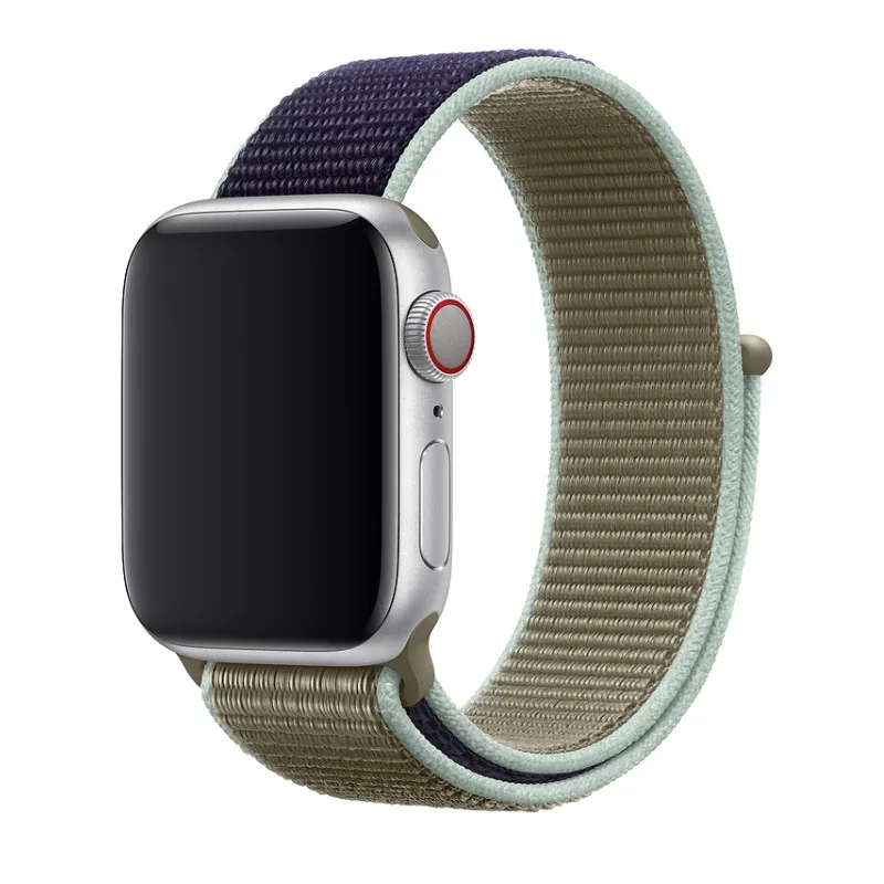 Ремешок для наручных часов Apple Watch 4 5/3/2/1 38 мм 42 мм 62 NewColors нейлон мягкий дышащий сменный ремешок петли для наручных часов iwatch серии 4 40 мм 44 мм - Цвет ремешка: 61KQS