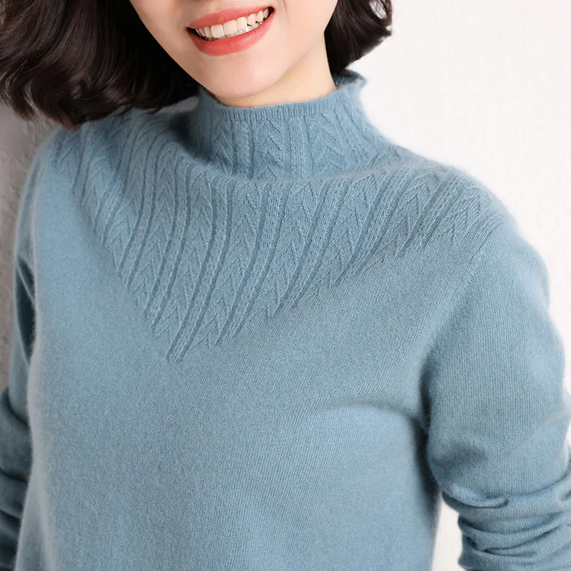Зимний женский свитер из 100% кашемира вязаные свитера-пуловеры Женский