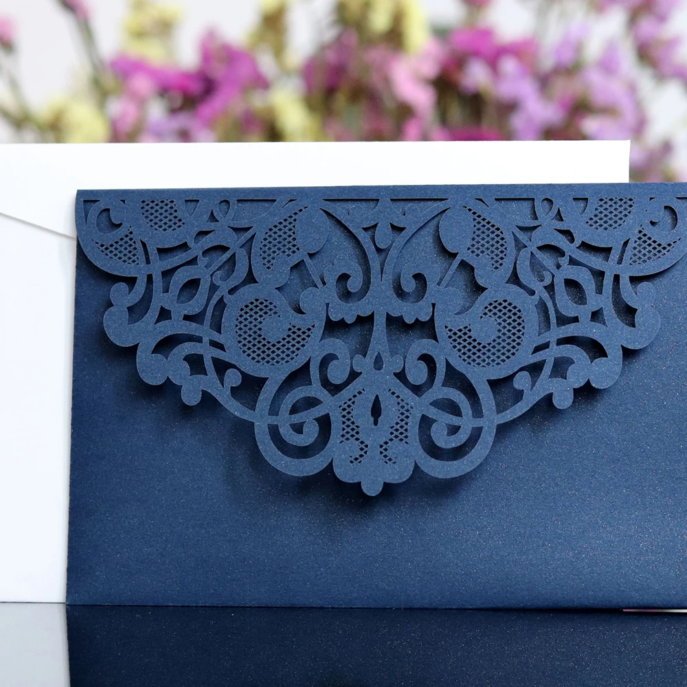 Новые 10 цветов свадебные пригласительные открытки лазерные карманные