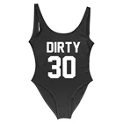 Грязно-30 Футболка со смешным буквенным купальники Для женщин Одна деталь купальник грязный тридцать maillot de bain размера плюс Вечерние боди банный костюм