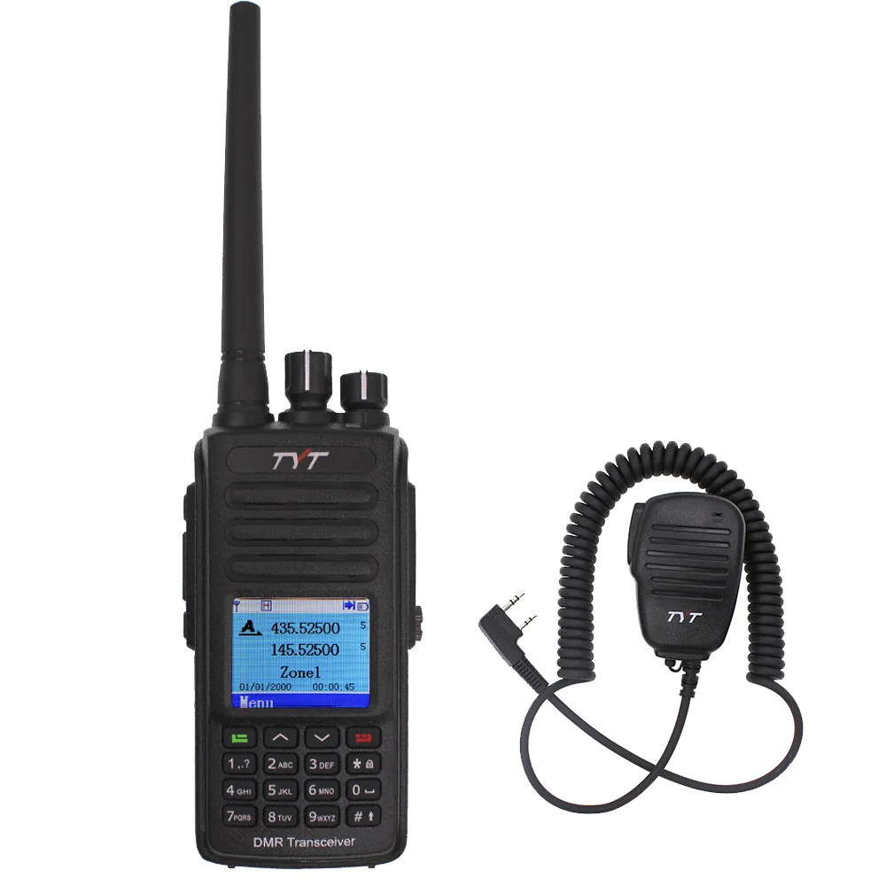 Add a microphone TYT MD-UV390 DMR радиостанция 5 Вт 136-174 МГц и 400-480 МГц рация MD-390 IP67 Водонепроницаемый двойной раз Dlot цифровое радио - Цвет: Add a microphone
