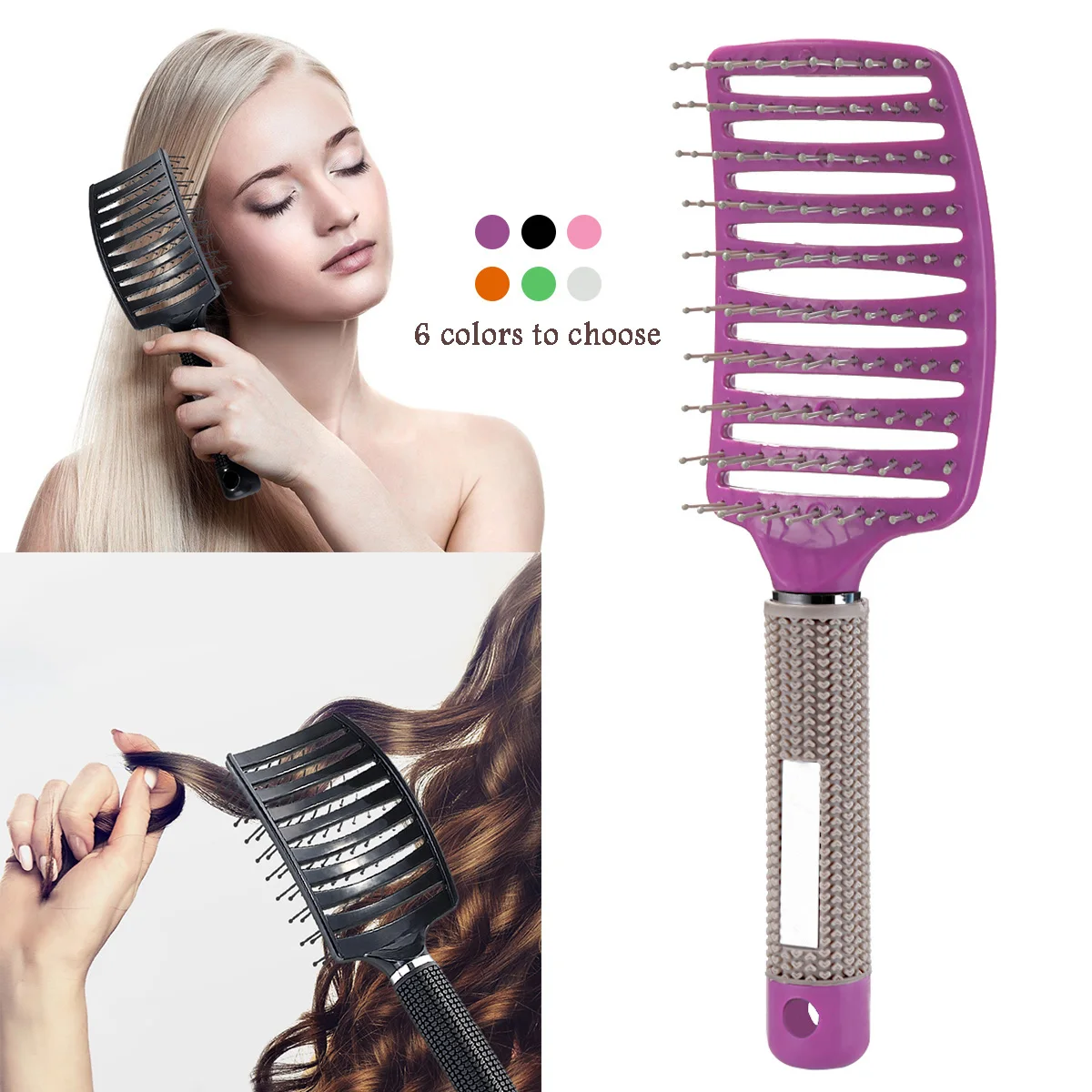 1 шт 6 цветов для волос расческа Антистатическая Массажная дома Применение