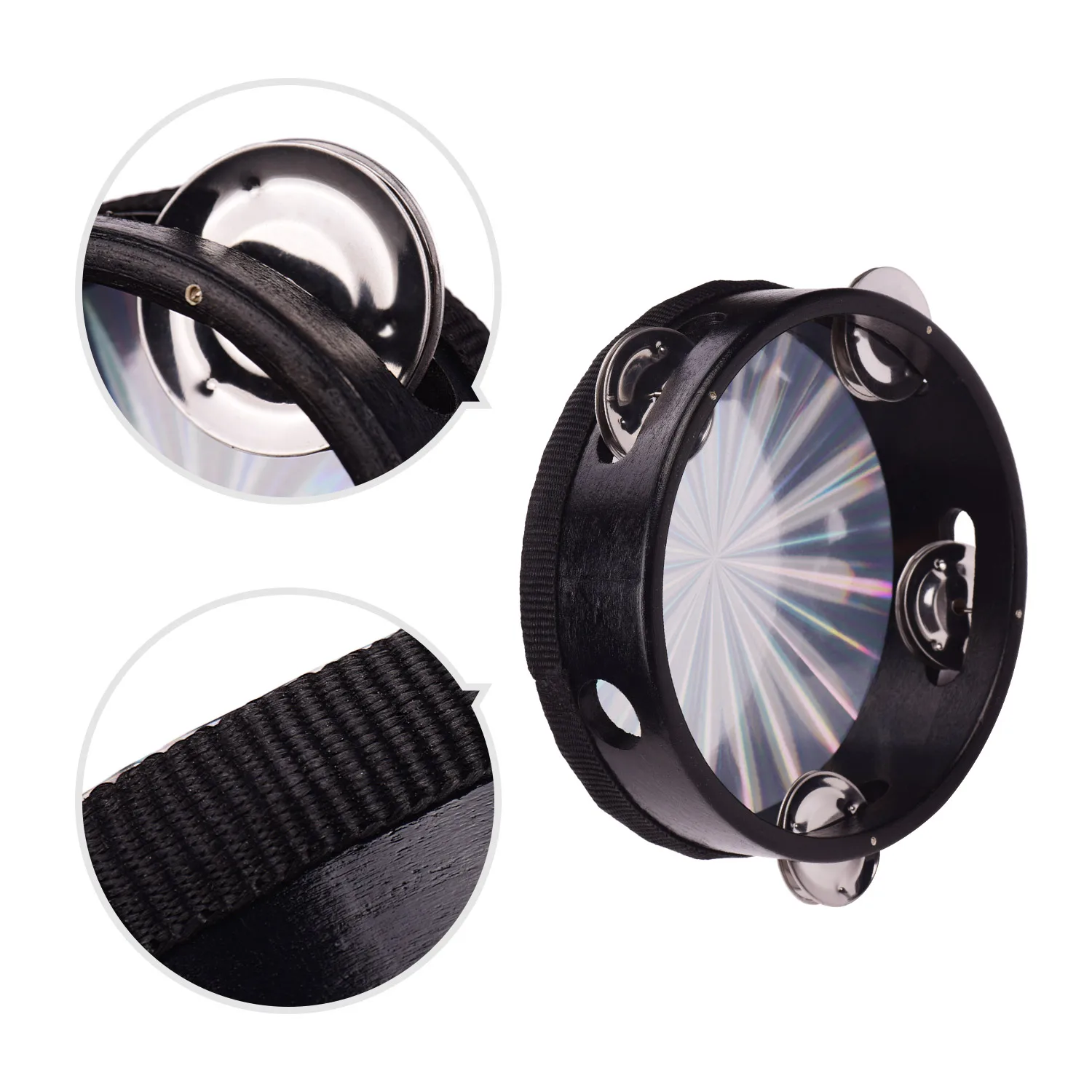 4 дюйма деревянный сияющей Тамбурины колокольчик ручной барабан с одной строки