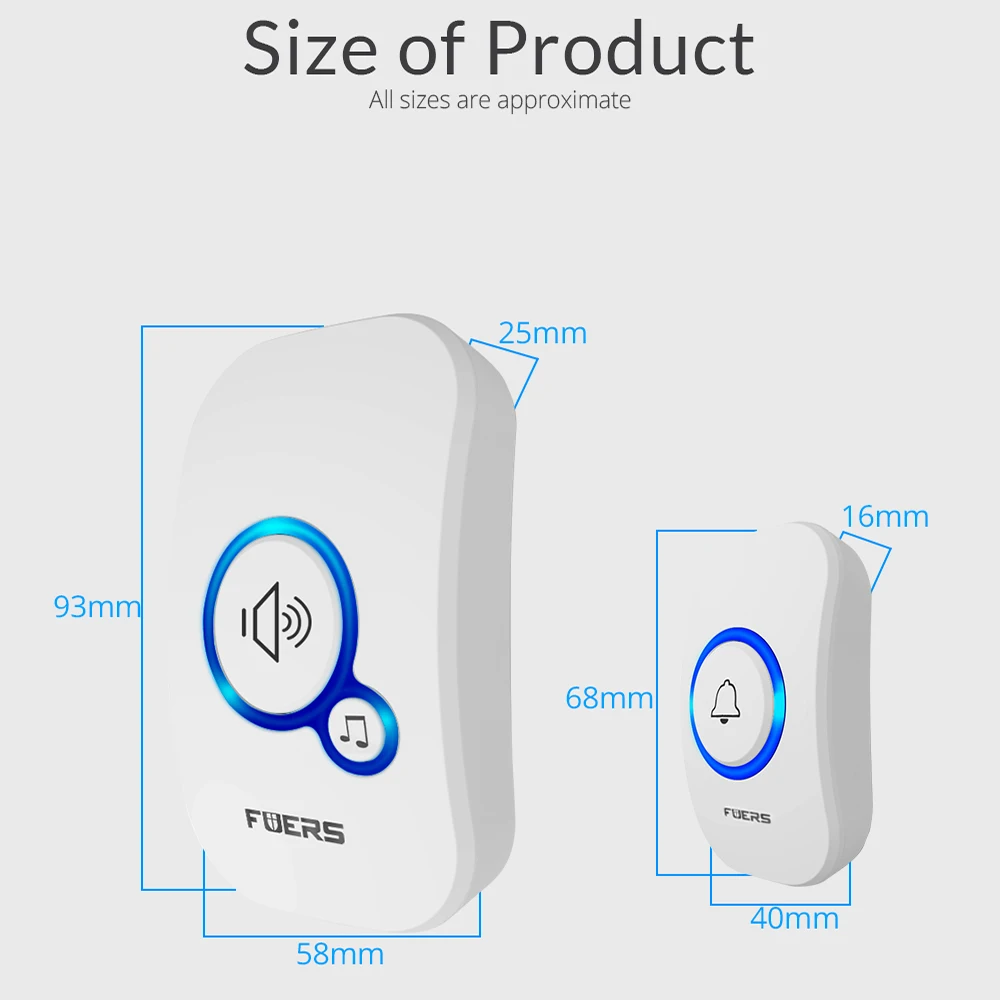 Fuers беспроводной дверной звонок смарт-колокольчики Добро пожаловать