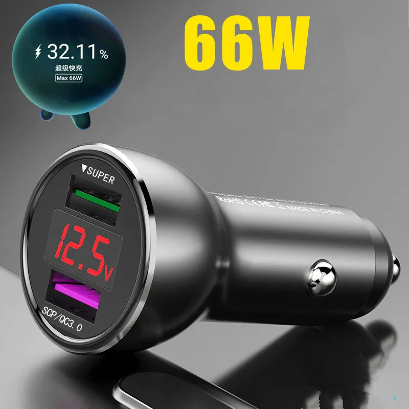 

66w Car Charger For Huawei Dual USB SuperCharge 40W 22.5W 66W Fast Usb type c Cable for Mate 40 30 20 Pro 10 9 X P40 P30 Pro P20