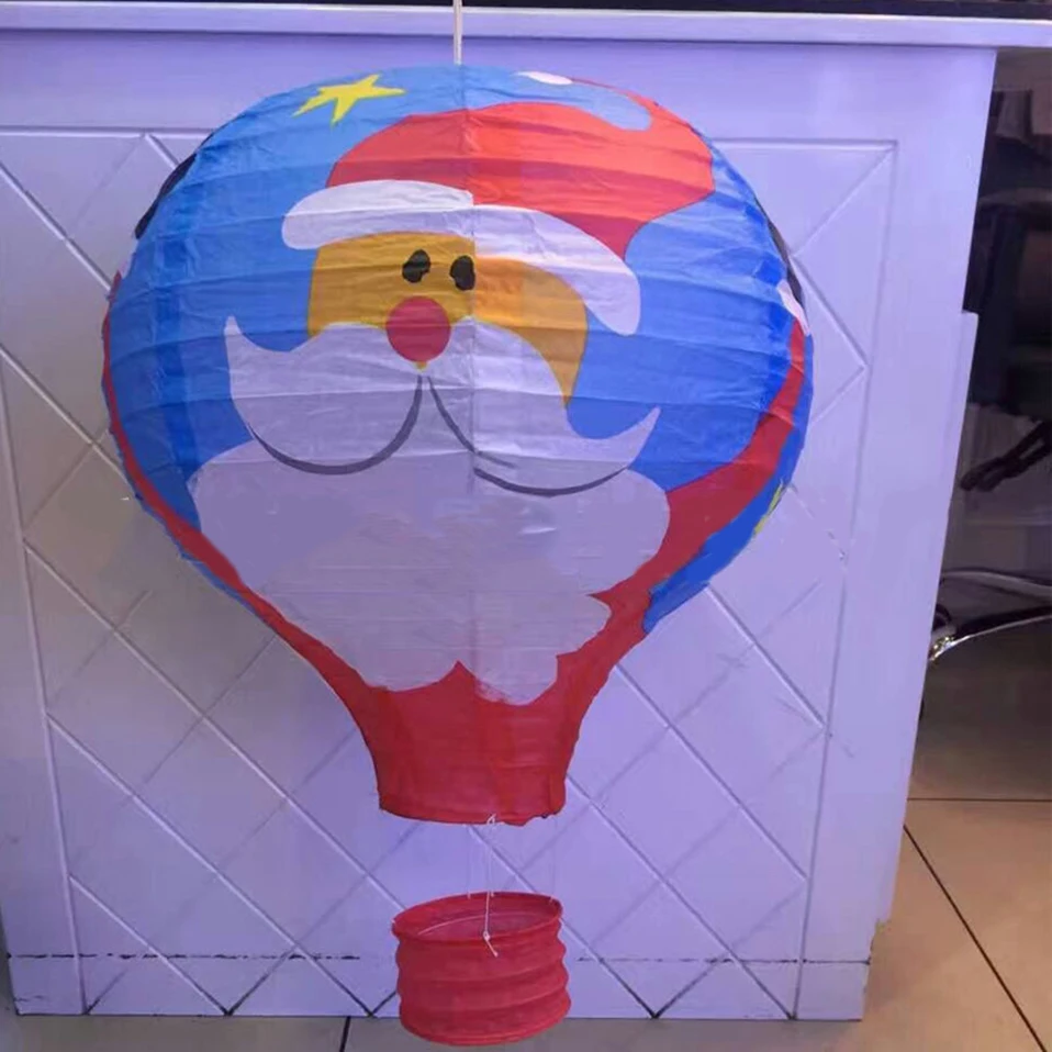 1 шт. Санта Клаус лося воздушный шар 12 дюймов бумажный фонарь абажур потолочный