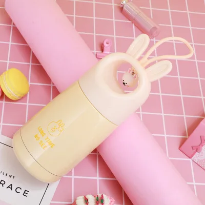 Rabbit Yellow 330 мл мультфильм термос чашка детская Милая бутылка для воды для девочек Нержавеющая сталь вакуумные, сохраняющие Тепло Кружка креативные подарки ко дню рождения - Цвет: Rabbit Yellow