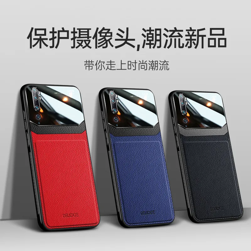 Чехол для Xiaomi Mi CC9 Pro мягкий бампер из ТПУ зернистая кожа задняя крышка с узором