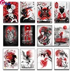 Японское аниме, Постер джиши самурая, кои Инь-Ян, рыбы, алмазная живопись Mosaci, абстрактная картина, искусство, комната, дом