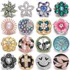 5 шт.лот, новинка, 18 мм, ювелирное изделие, смешанные стразы, цветок, дерево, круглые металлические защелки, кнопки, подходит для защелки, браслет, очаровательные ювелирные изделия