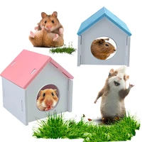 cute pet hamster house guinea pig house golden bear sleeping nest squirrel nest small animal hamster accessories blue and pink