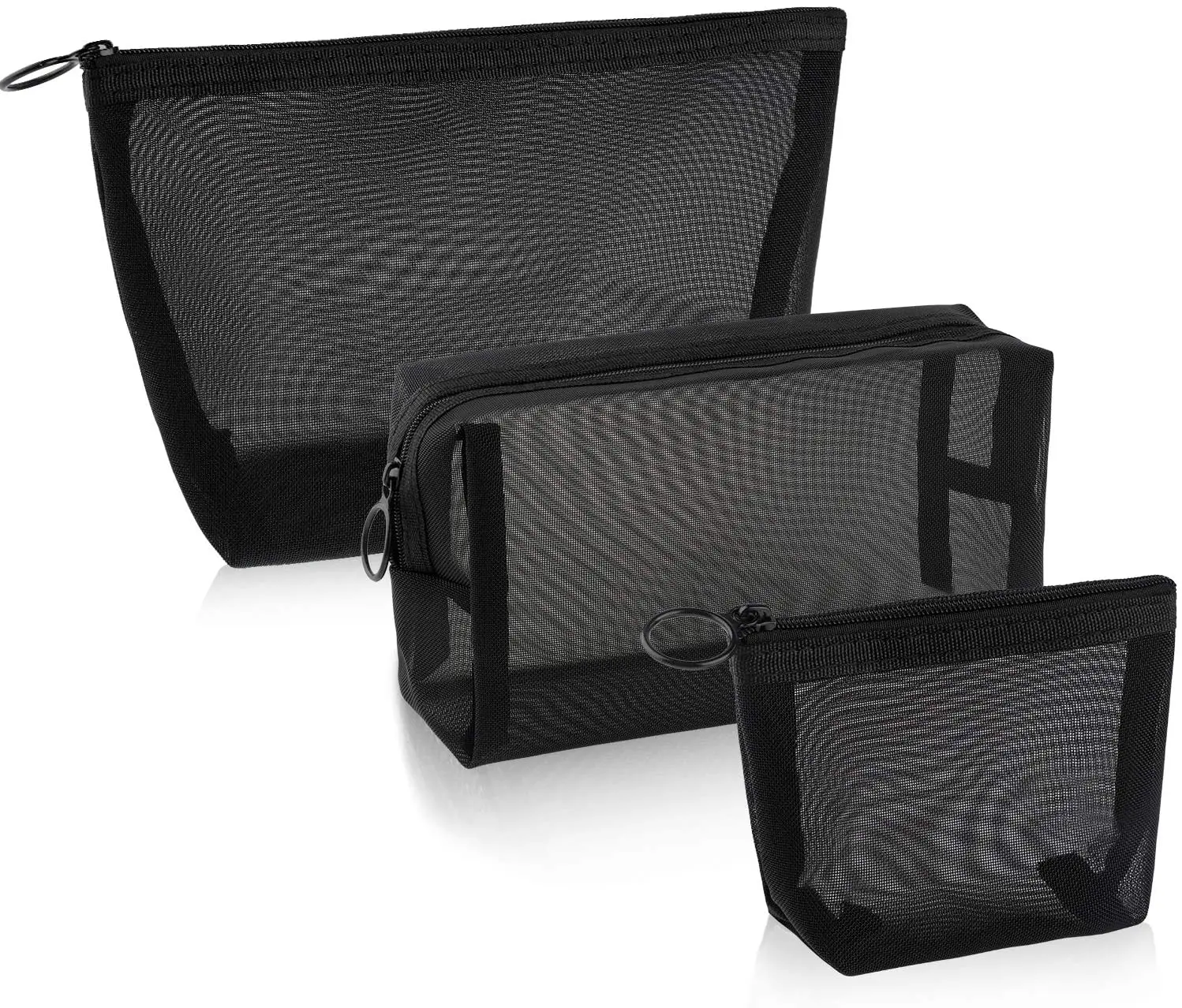 

1PC Black Women Men Necessary Cosmetic Bag Transparent Travel Organizer Fashion Small Large Black Toiletry Bags Makeup Pouch