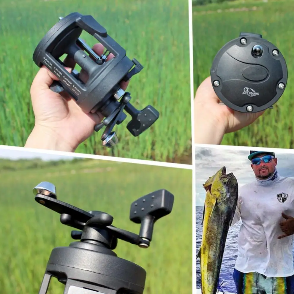 

Black Drum Fishing Reel 3000 Series Gear Ratio 3.8:1 Trolling Wheel Casting Boat Sea Fishing Reel
