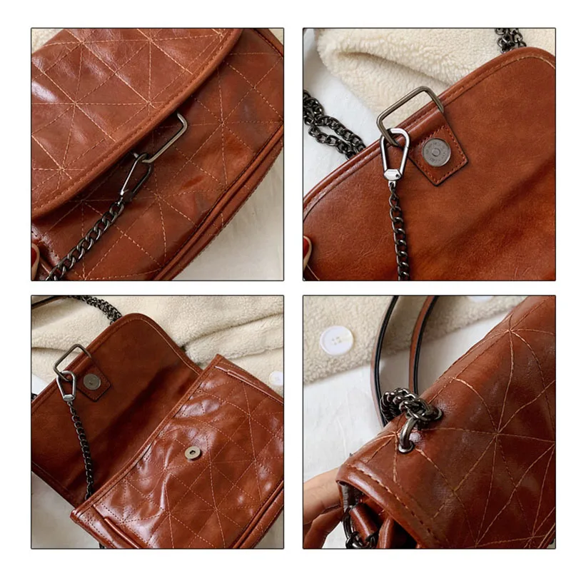 

Women's Bag Vintage PU Leather Shoulder Messenger Bags Luxury Designer Handbag Large Capacity Shopping Travel Ladies Tote Bag