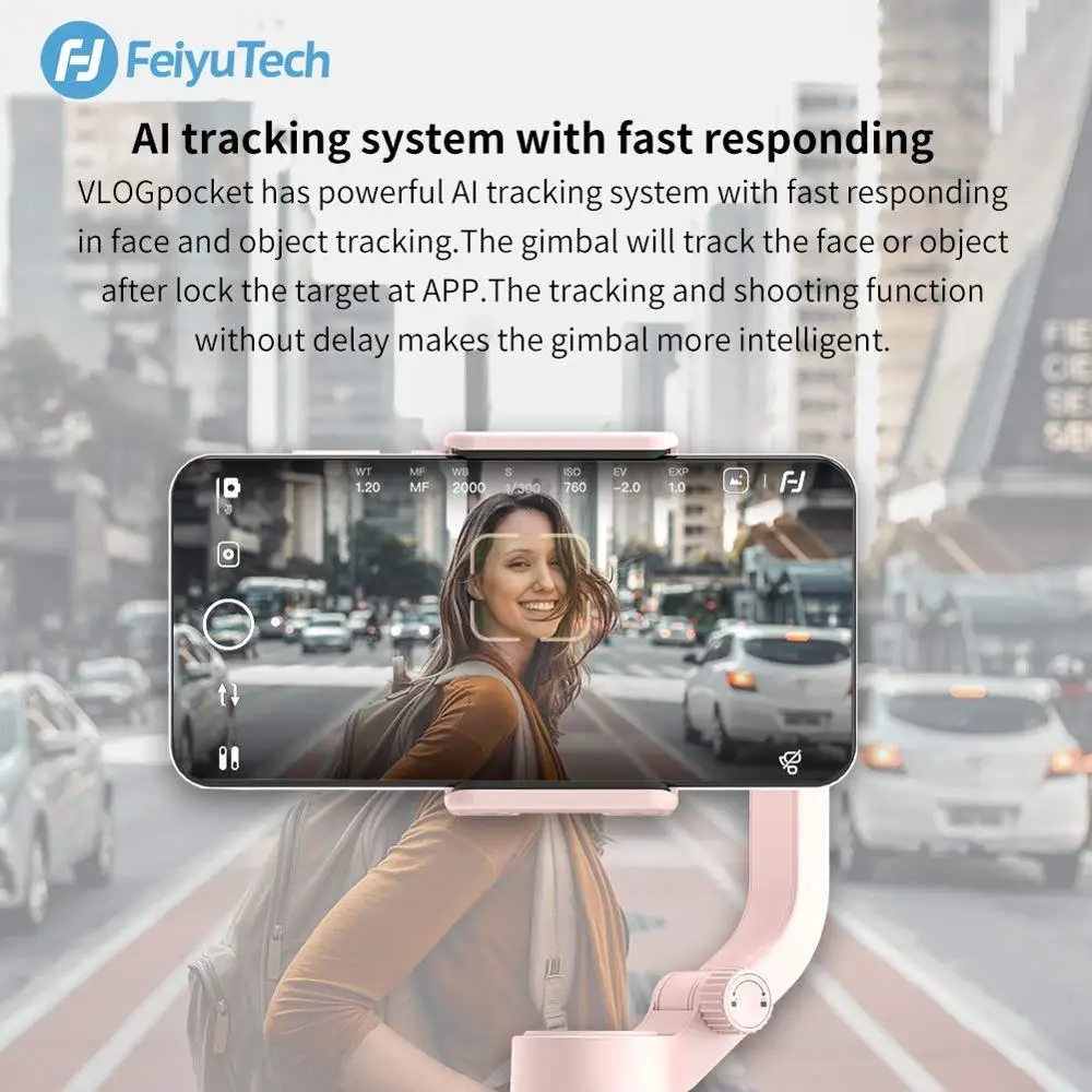 

FeiyuTech Vlog Pocket MINI 3-Axis Handheld Smartphone Gimbal Stabilizer for iPhone X 11 8 7 Plus 6, HUAWEI P30 proMI 9VIVO