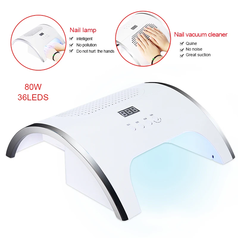 

2 In 1Nail Dust Suction Collector with 72W Nail Lamp Vacuum Cleaner with Powerful Fan Dust Collecting Bag Nail Art Equipment