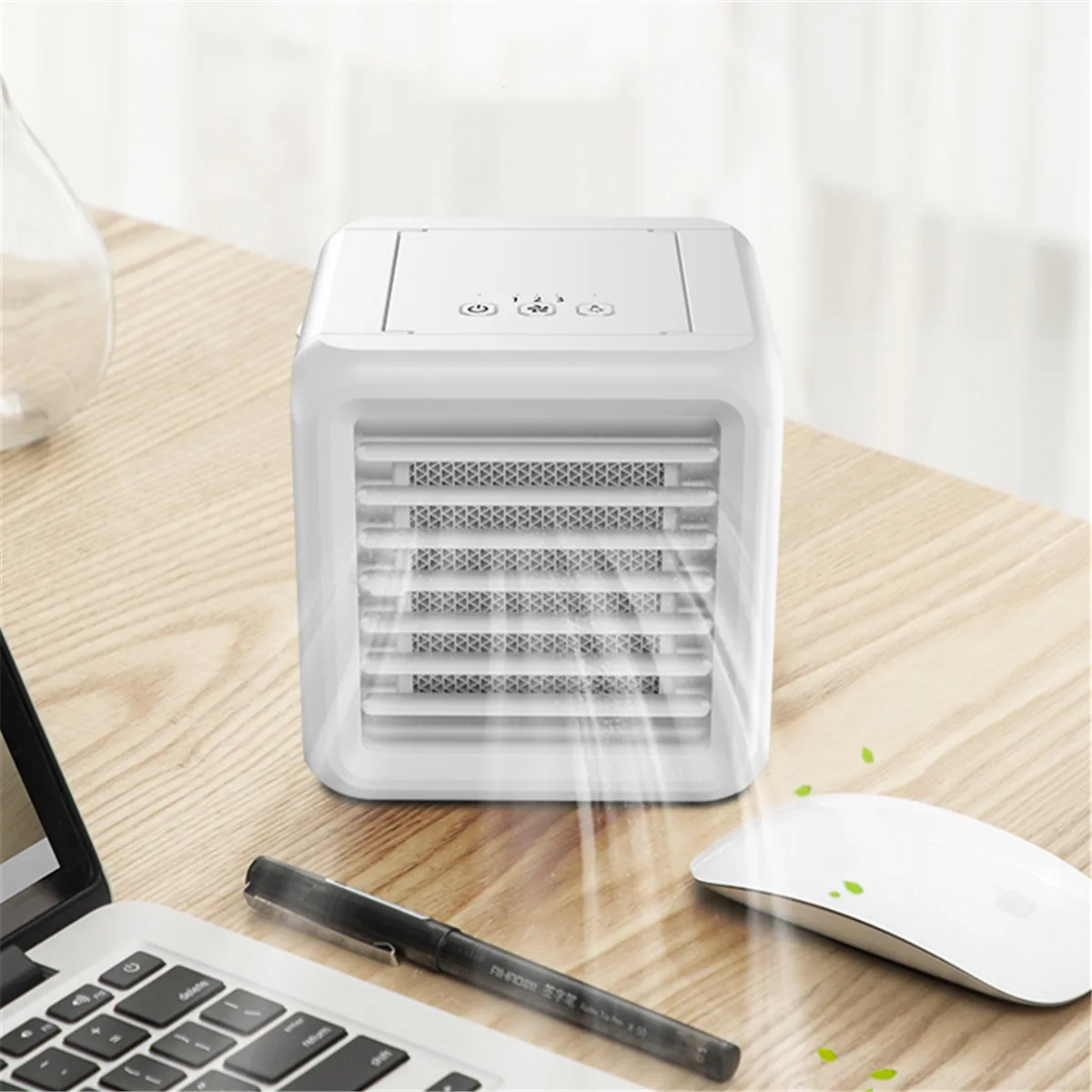 

Mini Portable Air Conditioner Conditioning Humidifier Purifier USB 7 Colors Light Desktop Air Cooler Fan With 2 Water Tanks Home