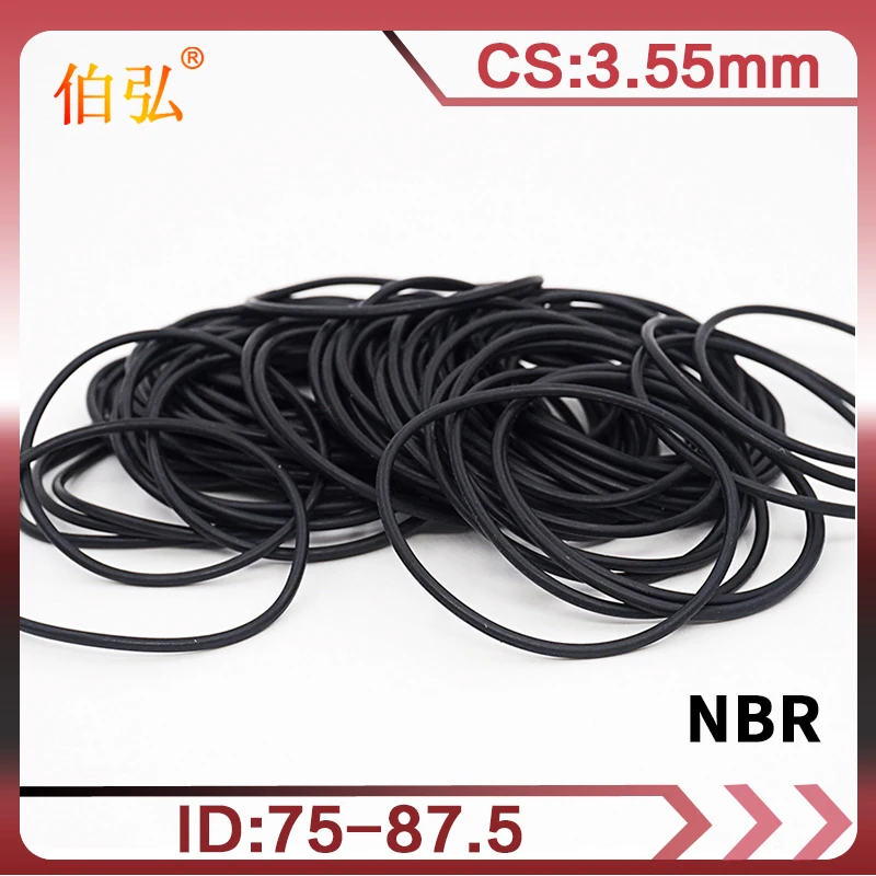 

10PCS/lot Rubber Ring NBR Sealing O-Ring Nitrile CS3.55mm ID 75/77.5/80/82.5/85/87.5 mm Seal Oil Wear Gasket Washer