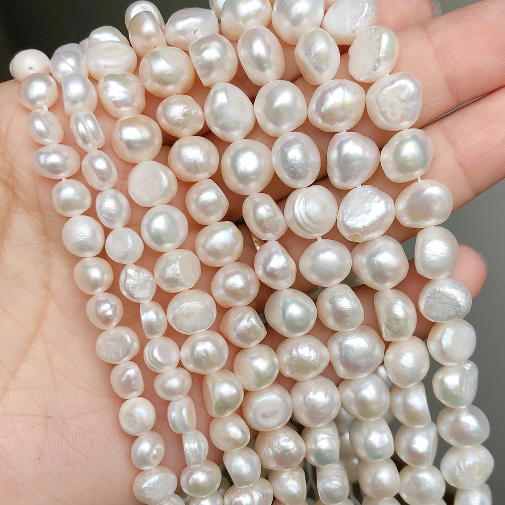 Нерегулярные с круглым белым циферблатом и культивированный плоские одной