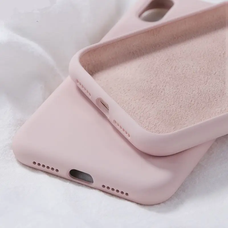 Оригинальный мягкий жидкий силиконовый резиновый чехол для iPhone 8 7 6 6S Plus s X XS Max XR