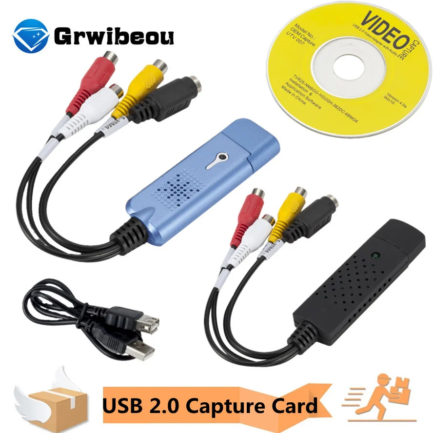 

VHS to Digital Converter USB 2.0 Video Converter Audio Capture Card VHS Box VHS VCR TV to Digital Converter Support Win 7/8/10