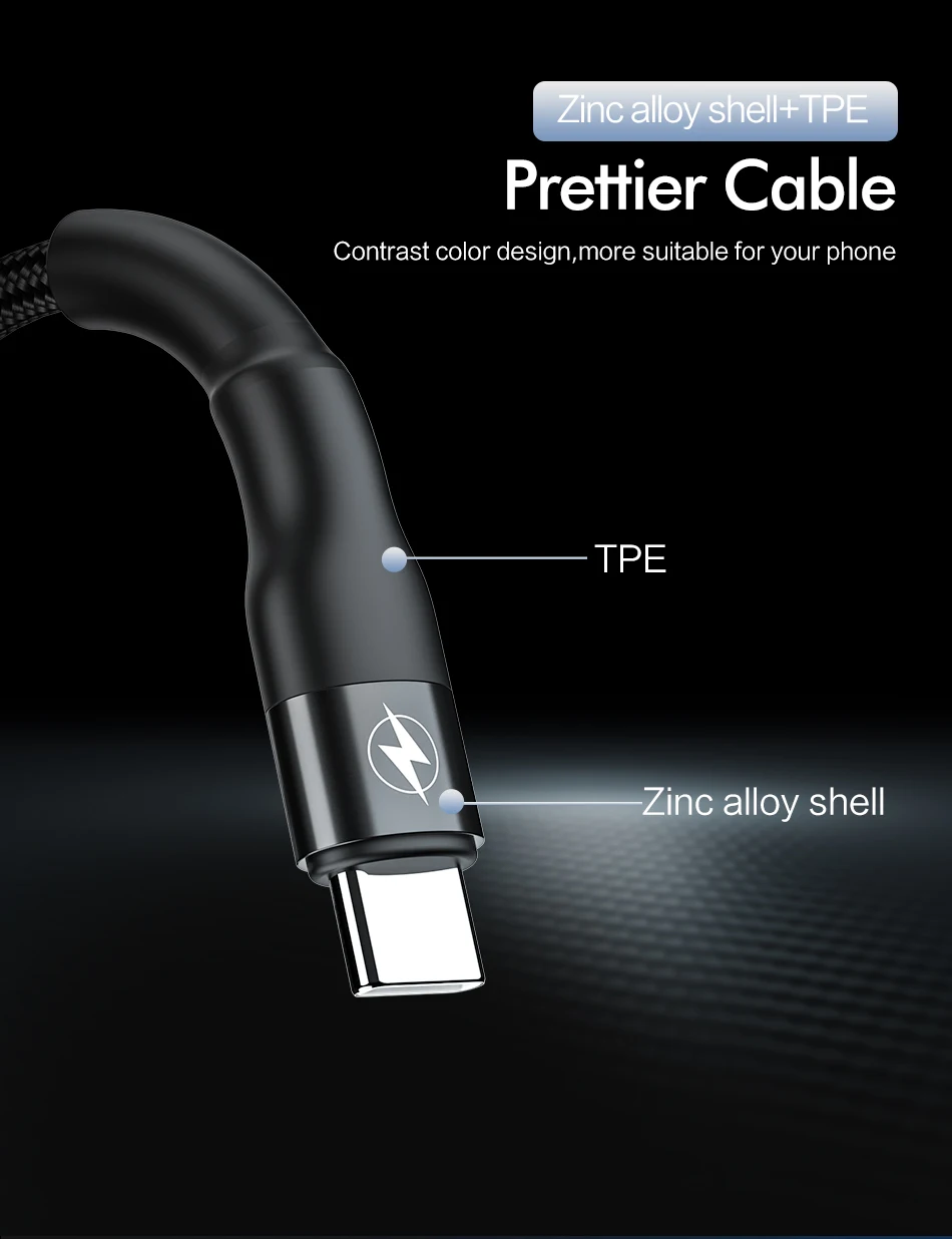 ROCK 60 Вт PD USB C к usb type C кабель для Macbook Xiaomi Redmi Note 8 Pro Quick Charge QC4.0 PD Быстрая зарядка кабель для зарядного устройства